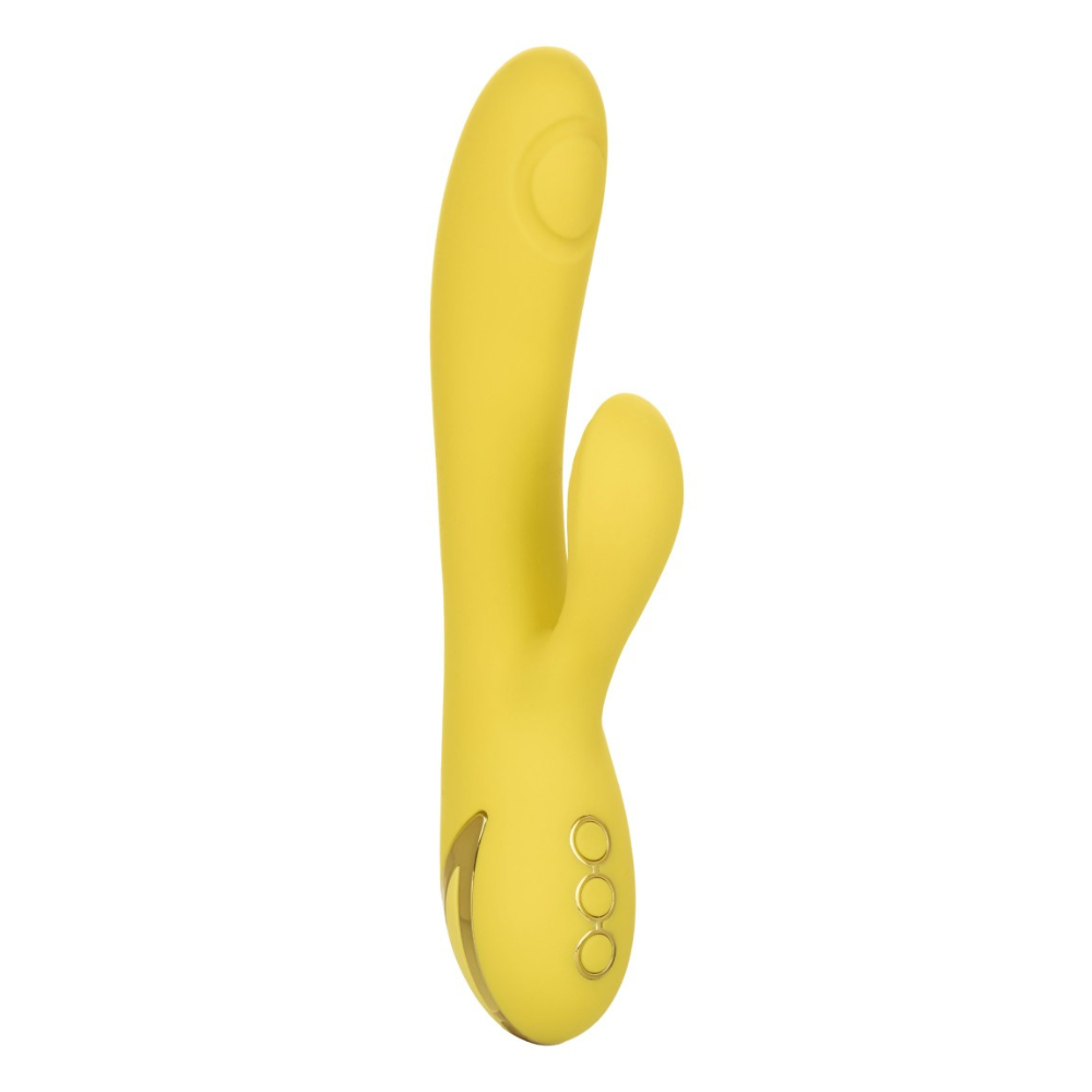 Vibrator din silicon San Diego Seduction, 10 functii de vibratie, Galben, California Dream