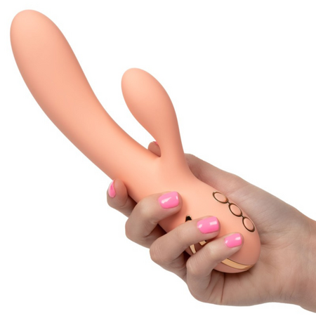 Vibrator din silicon Monterey Magic, 10 functii de vibratie, Portocaliu, California Dream 663124