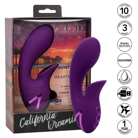 Vibrator din silicon Huntington Beach, 10 functii de vibratie, Violet, California Dream 663133