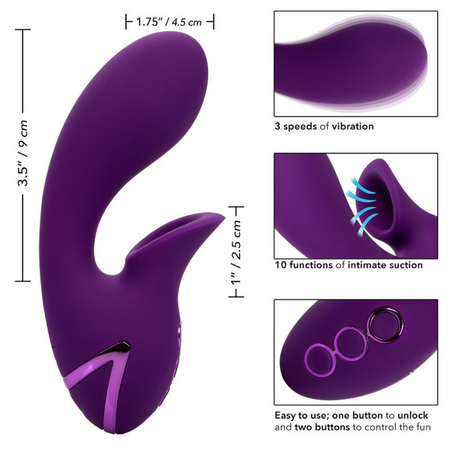 Vibrator din silicon Huntington Beach, 10 functii de vibratie, Violet, California Dream 663134
