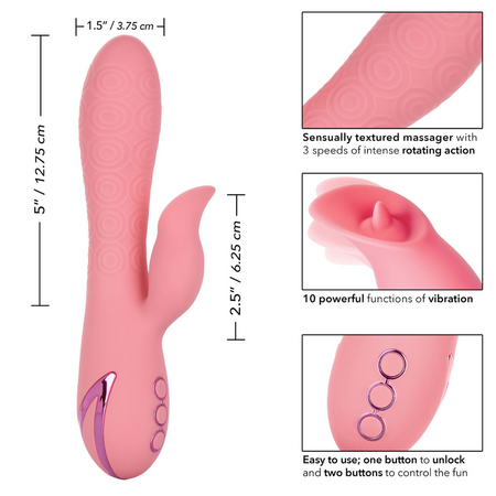Vibrator din silicon Pasadena Player, 10 functii de vibratie, Roz, California Dream 663141