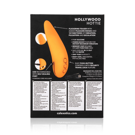 Vibrator din silicon Hollywood Hottie, 10 functii de vibratie, Galben, California Dream 663163