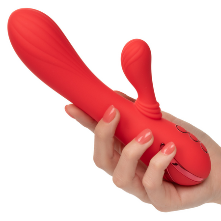 Vibrator din silicon Palisades Passion, 10 functii de vibratie, Rosu, California Dream 663170