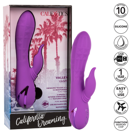 Vibrator din silicon Valley Vamp, 10 functii de vibratie, Violet, California Dream 663184