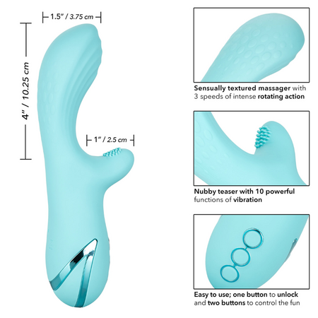 Vibrator din silicon Catalina Climaxer, 10 functii de vibratie, Bleu, California Dream 663190