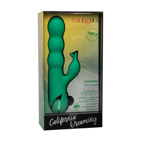 Vibrator din silicon Sonoma, 10 functii de vibratie, Verde, California Dream 663203