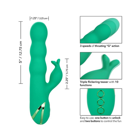 Vibrator din silicon Sonoma, 10 functii de vibratie, Verde, California Dream 663202