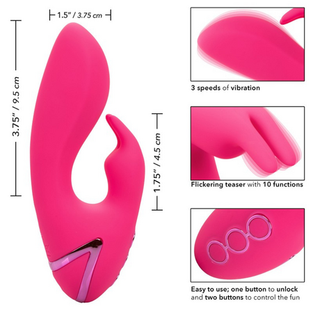 Vibrator din silicon So. Cal, 10 functii de vibratie, Roz, California Dream 663205
