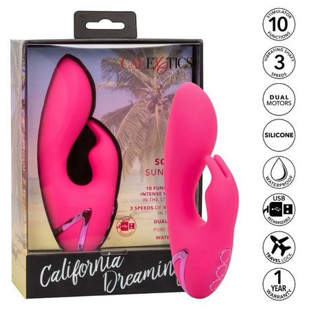 Vibrator din silicon So. Cal, 10 functii de vibratie, Roz, California Dream 663211