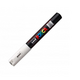 Marker pe baza de apa PC-1M Uni, 0.7 MM, Alb, Posca 663446