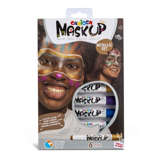 Set 6 creioane de piele Maskup, metalic, Carioca    