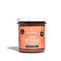 Crema de migdale cu cacao fara zahar adaugat, 300 g, Unison