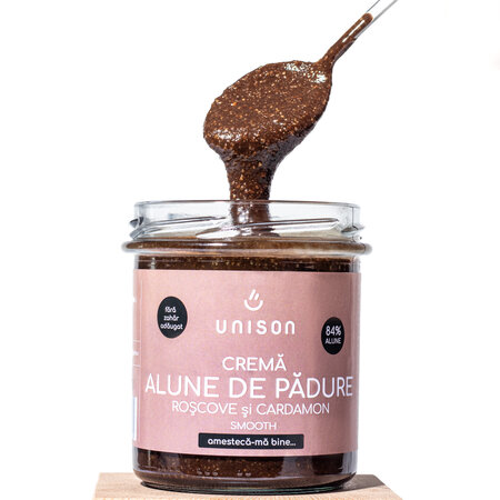 Crema de alune de padure cu roscove fara zahar, 300 g, Unison 663351