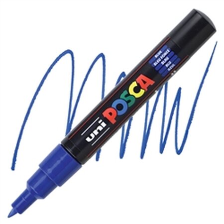Marker pe baza de apa PC-1M Uni, 0.7 MM, Albastru, Posca 663440