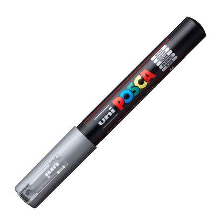 Marker UNI PC-1M, 0.7 MM, Argintiu, Posca