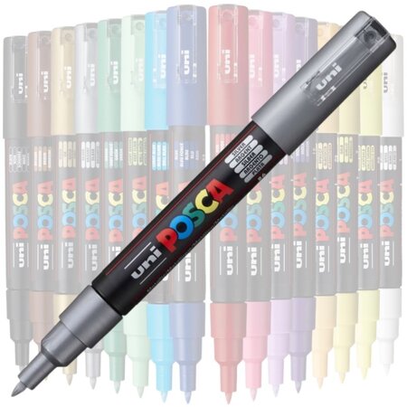 Marker pe baza de apa PC-1M Uni, 0.7 MM, Argintiu, Posca 663451
