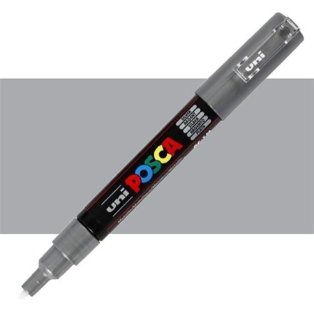 Marker pe baza de apa PC-1M Uni, 0.7 MM, Argintiu, Posca 663448