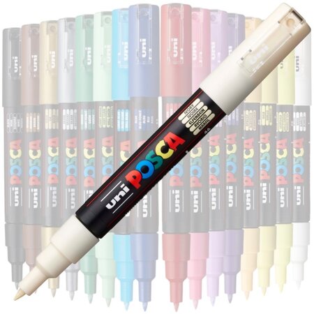Marker pe baza de apa PC-1M Uni, 0.7 MM, Ivory, Posca 663524