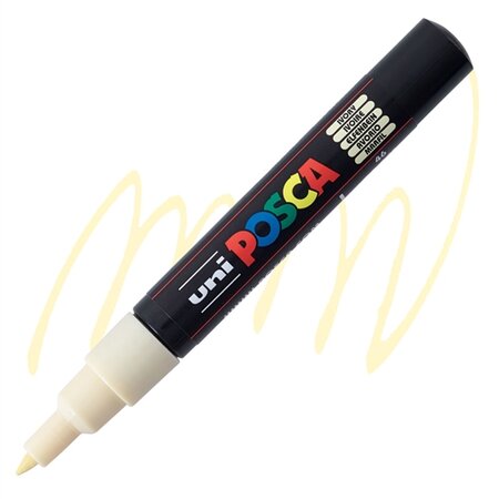 Marker pe baza de apa PC-1M Uni, 0.7 MM, Ivory, Posca 663523