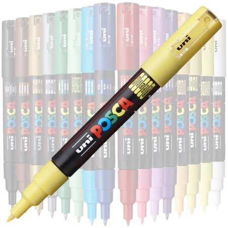 Marker pe baza de apa PC-1M Uni, 0.7 MM, Galben, Posca 663460