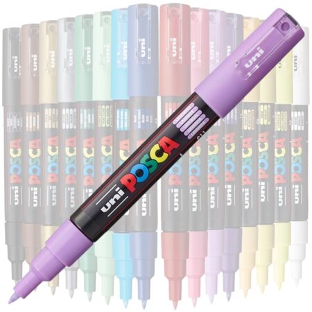 Marker pe baza de apa PC-1M Uni, 0.7 MM, Mov Lavanda, Posca 663469