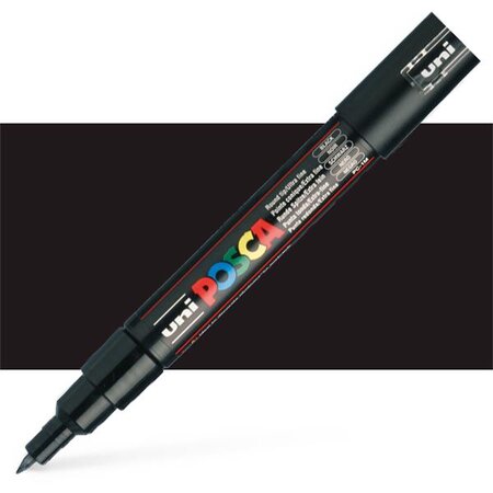 Marker pe baza de apa PC-1M Uni, 0.7 MM, Negru, Posca 663473