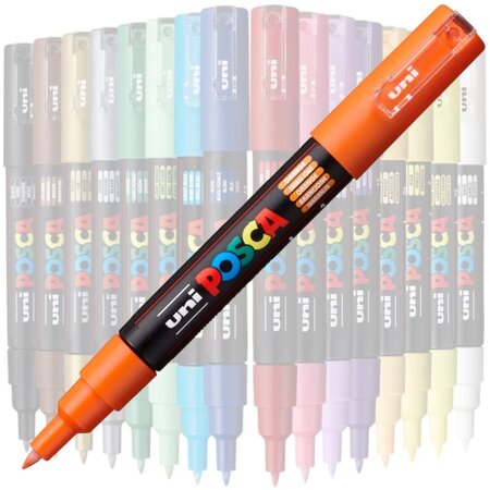 Marker pe baza de apa PC-1M Uni, 0.7 MM, Portocaliu inchis, Posca 663479