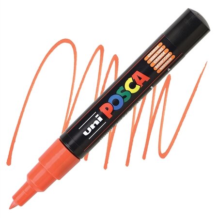 Marker pe baza de apa PC-1M Uni, 0.7 MM, Portocaliu inchis, Posca 663480