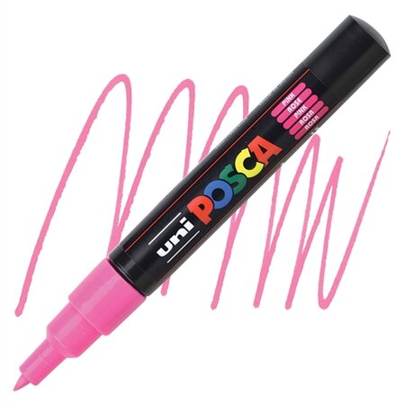 Marker pe baza de apa PC-1M Uni, 0.7 MM, Roz, Posca 663491