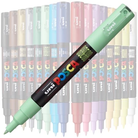 Marker pe baza de apa PC-1M Uni, 0.7 MM, Verde deschis, Posca 663507