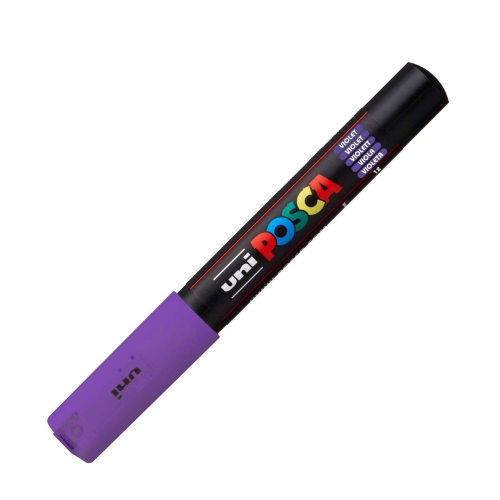 Marker pe baza de apa PC-1M Uni, 0.7 MM, Violet, Posca