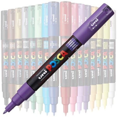 Marker pe baza de apa PC-1M Uni, 0.7 MM, Violet, Posca 663513