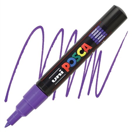 Marker pe baza de apa PC-1M Uni, 0.7 MM, Violet, Posca 663514