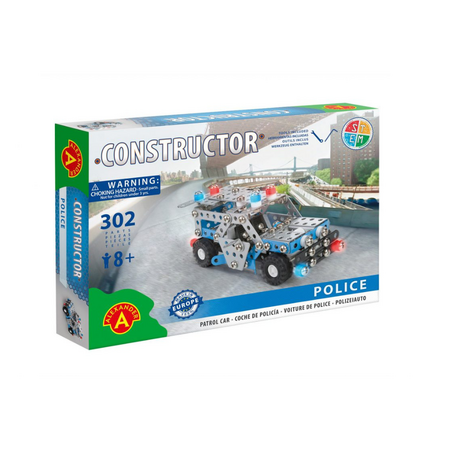 Joc de constructie Police Patrol Car, 302 piese, + 8 ani, Alexander Toys