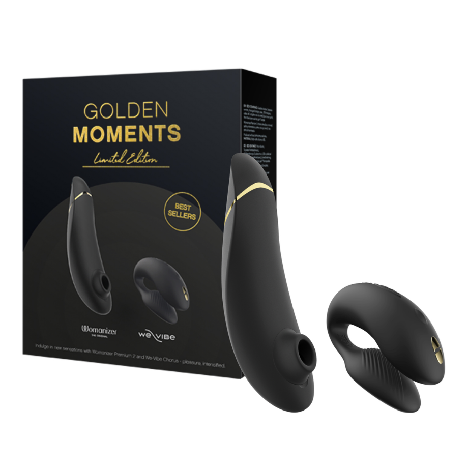 Pachet Golden Moments Collection Vibrator Premium 2, 1 bucata + Vibrator Chorus, 1 bucata,, Negru/Auriu, Womanizer