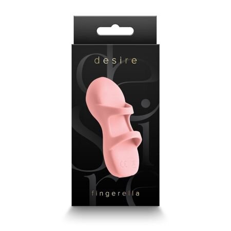 Vibrator din silicon cu suport pentru deget Desire Fingerella, Roz, Novelties 663571