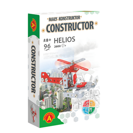 Joc de constructie Elicopter Helios, 97 piese, + 8 ani, Alexander Toys