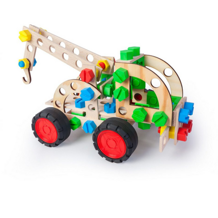 Joc de constructie Pull Truck 3 in 1 Constructor Junior, 102 piese, + 4 ani, Alexander Toys 663668