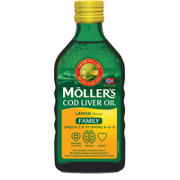 Omega 3 ulei din ficat de cod cu aroma de lamaie Family, 500 ml, Moller's