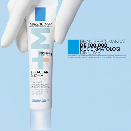 Gel-crema anti-imperfectiuni cu pigment de culoare Effaclar Duo+M, Nuanta Light, 40 ml, La Roche-Posay 663726
