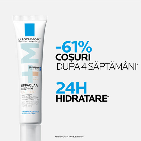 Gel-crema anti-imperfectiuni cu pigment de culoare Effaclar Duo+M, Nuanta Medium, 40 ml, La Roche-Posay 663737