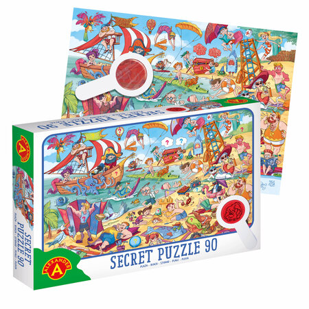 Joc Beach Secret Puzzle, 90 piese, + 4 ani, Alexander Toys 663790