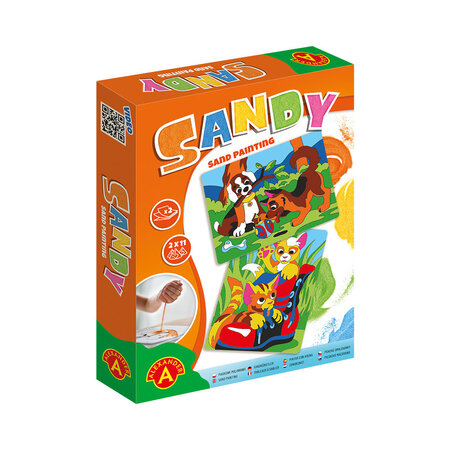 Set de pictura cu nisip Caini & Pisici, 17 piese, + 6 ani, Alexander Toys