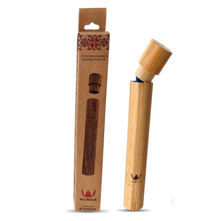Cutie din bambus pentru periuta de dinti, 1 bucata, Gingia
