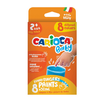 Acuarele Finger Baby, 2 ani+, 8 x 50 ml, Carioca
