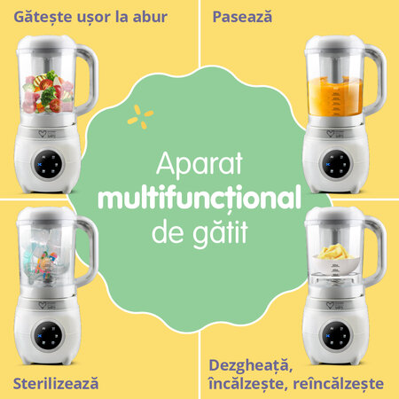 Aparat automat multifunctional de gatit cu aburi si blender, 5 in 1, EasyCare Baby 664011