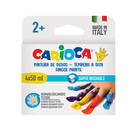 Acuarele Finger Baby, 2 ani+, 4 x 50 ml, Carioca
