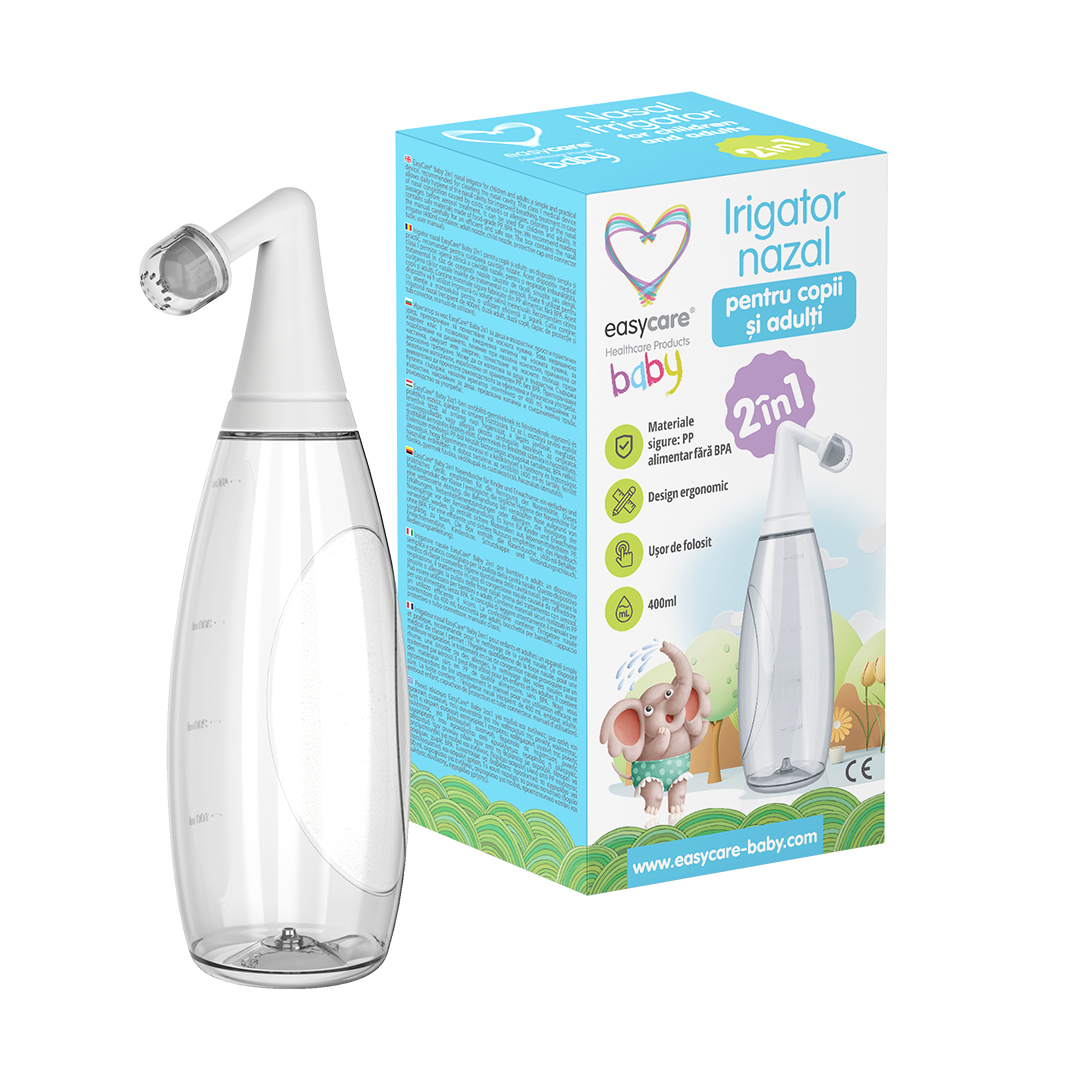 Irigator nazal 2 in 1 pentru copii si adulti, 400 ml, EasyCare Baby