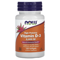 Vitamina D3, 2000 UI, 120 capsule moi, Now Foods