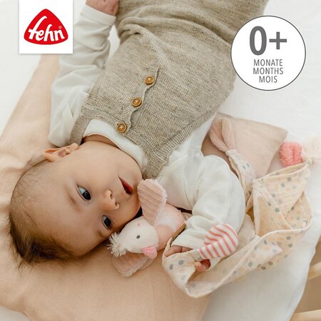 Jucarie pentru bebelusi Doudou Pasare pastel, 0 luni+, Fehn 664162